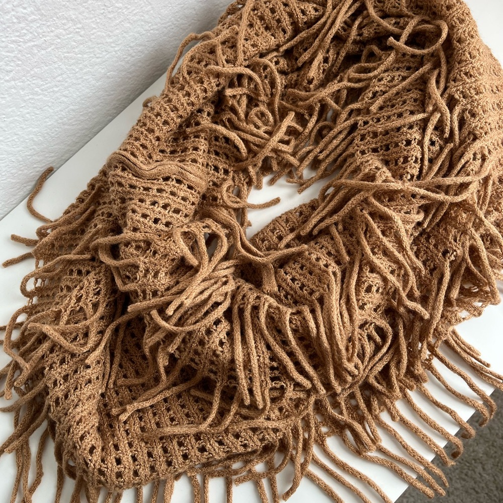 Tan fringe Infinity Scarf from BP Nordstrom